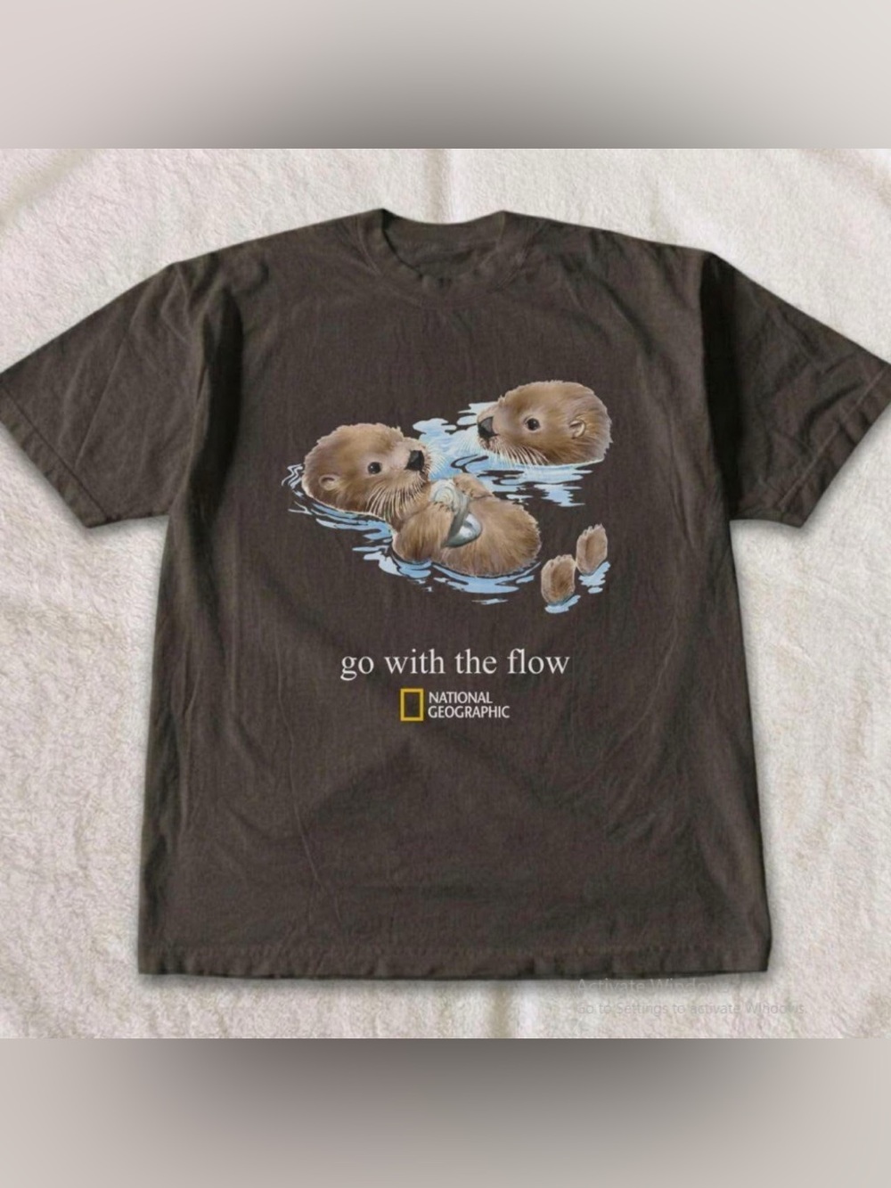 National Geographic Brown Short-Sleeve Otter Graphic Tee unisex t-shirt
